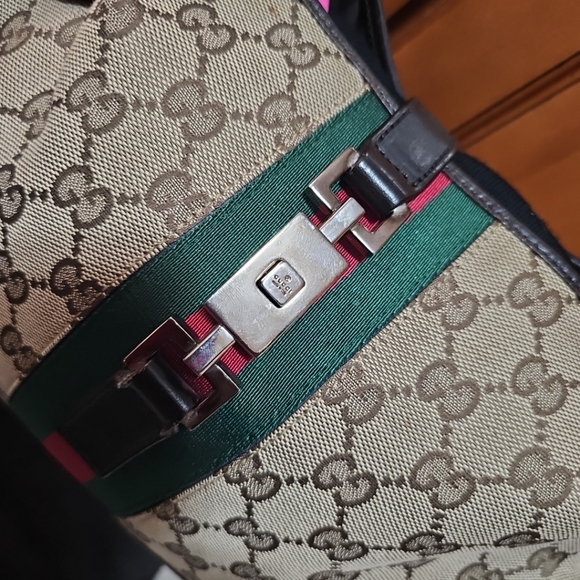 Gucci GG Monogram Supreme Sherry Web Ophidia Jackie Hobo Bag - Picture 4 of 14